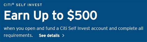 Citi Self Invest National Cash Bonus Offer Terms and Conditions.